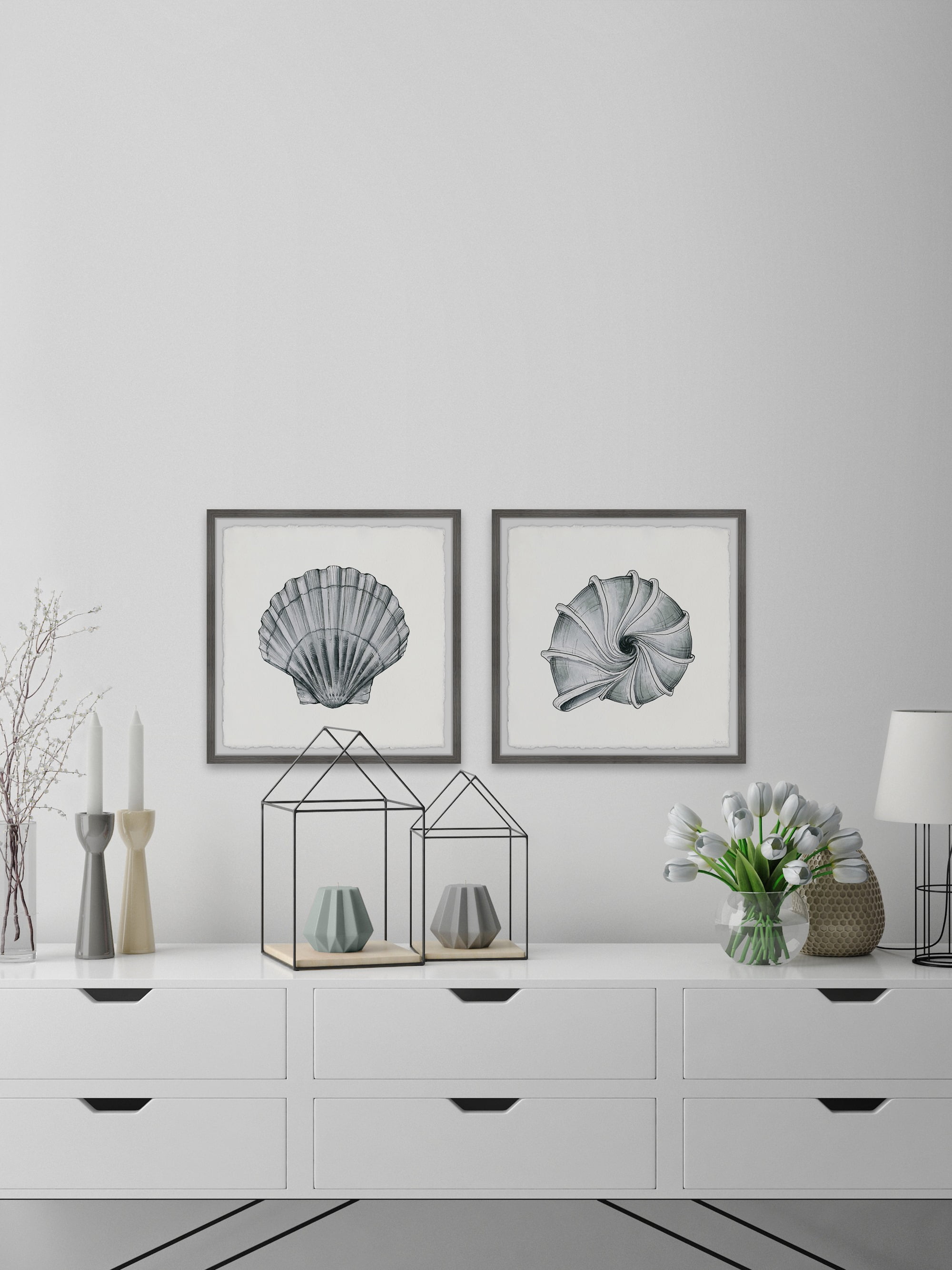 Parvez Taj Metallic Shells Diptych