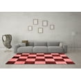 thumbnail image 3 of Ahgly Company Machine Washable Indoor Rectangle Checkered Red Modern Area Rugs, 3' x 5', 3 of 4