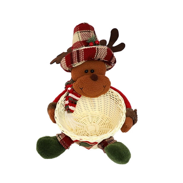 Dsscvnef Christmas Candy Storage Bowl Santa Snowman Candy Fruit Bowl Christmas Decoration Candy Bowl Desktop Decoration Neutral Ornament Set Keepsake Christmas Ornament