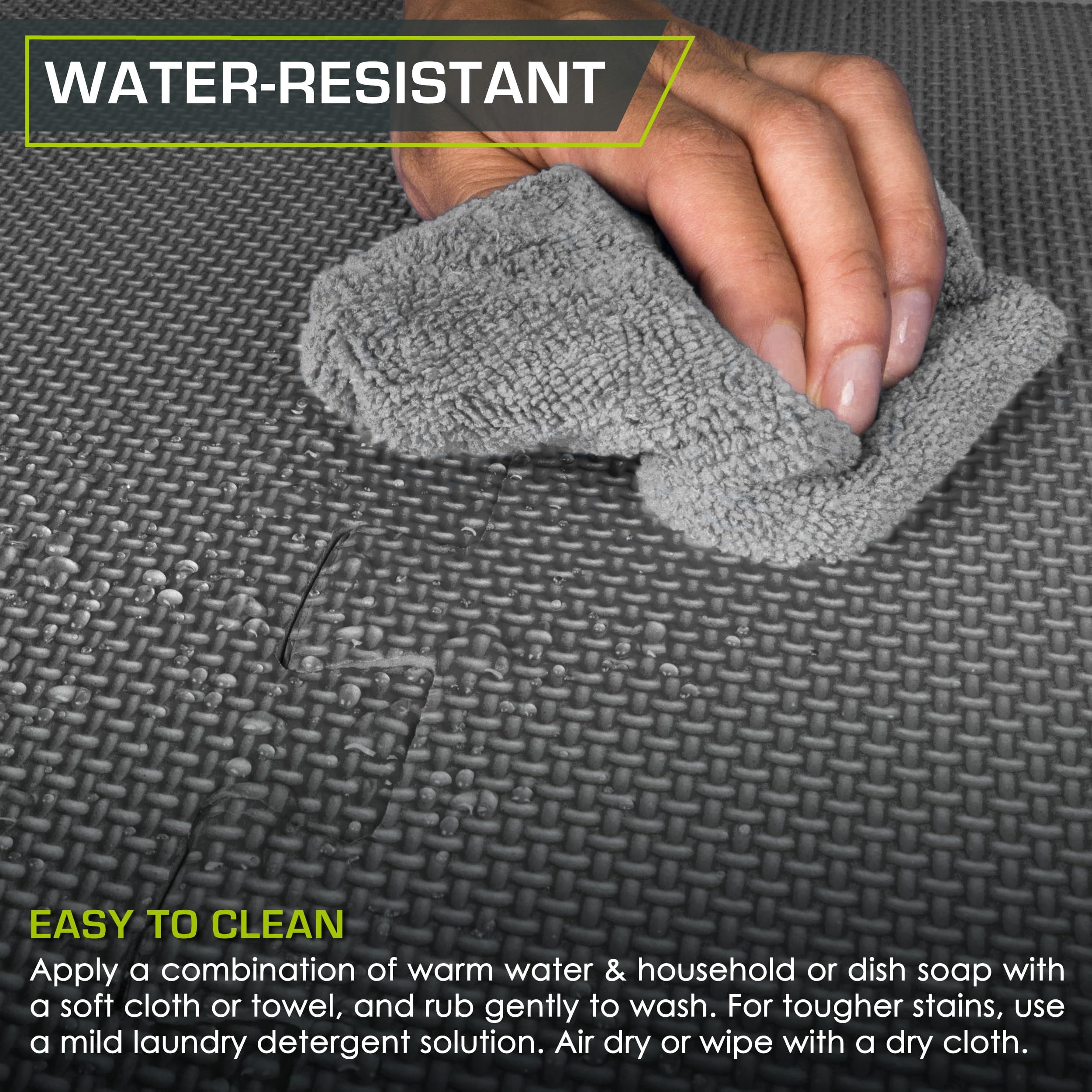 Weaved Pattern Extra Thick Exercise Puzzle Mat 1-inch  Eva Foam Interlocking Tiles For Protective Cushioned Flooring Home And Gym Equipment; Grey 24 Sq Ft 6