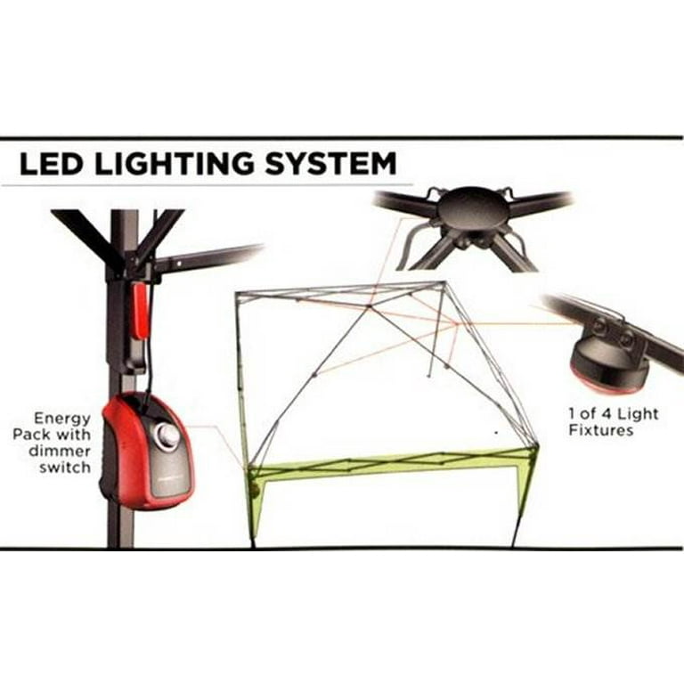 Coleman 10' x 10' Pop Up Outdoor Canopy, 400 lumens LED