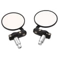 thumbnail image 1 of 1 Pair Black ABS Round Rearview Mirror for Motorcycle Safety Reflector 5.9x3.3in, 1 of 8