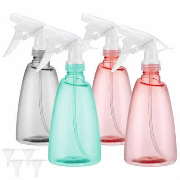 Armscye Spray Bottles 4 Pack, 16 Oz, Mist & Stream, Plastic Water Spray Bottle for Hair, Plants, Cleaning Solutions, BBQ, Cat Dog Spray Correction Behavior, Empty Water Squirt Bottles
