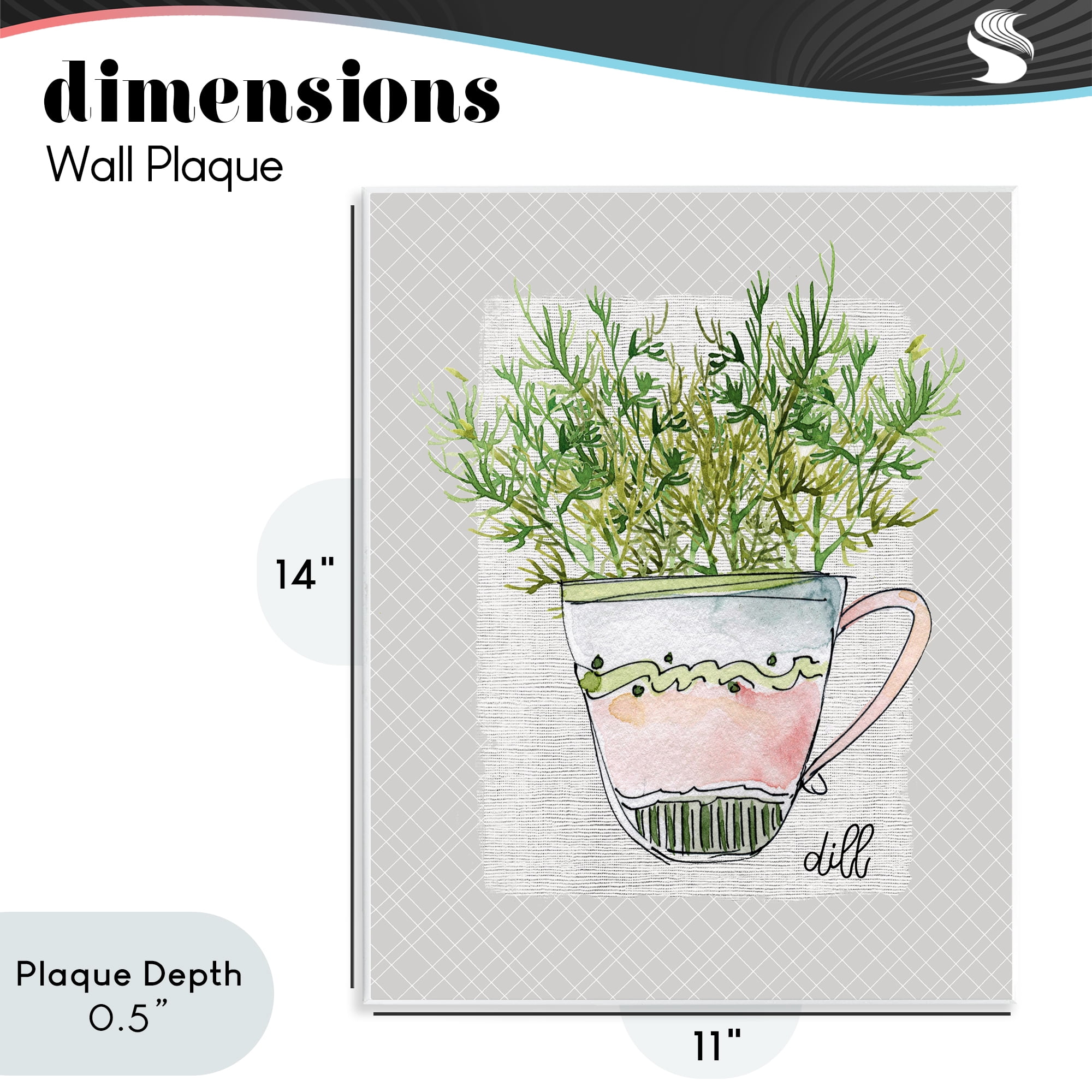 Stupell Industries Dill Herb Mug Wall Plaque Art, design by Livi Finn
