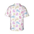 thumbnail image 3 of Daiia Easter Colorful Rabbit Hawaiian Shirt for Men Gentle Cotton Regular Short Sleeve Casual-Large, 3 of 9
