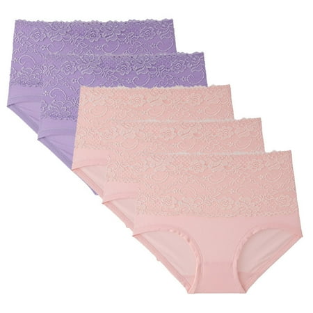 100 Percent Cotton Panties for Women Thong Panties  5PC Women Lace High Waisted Body Shaper Shorts Shapewear Panties