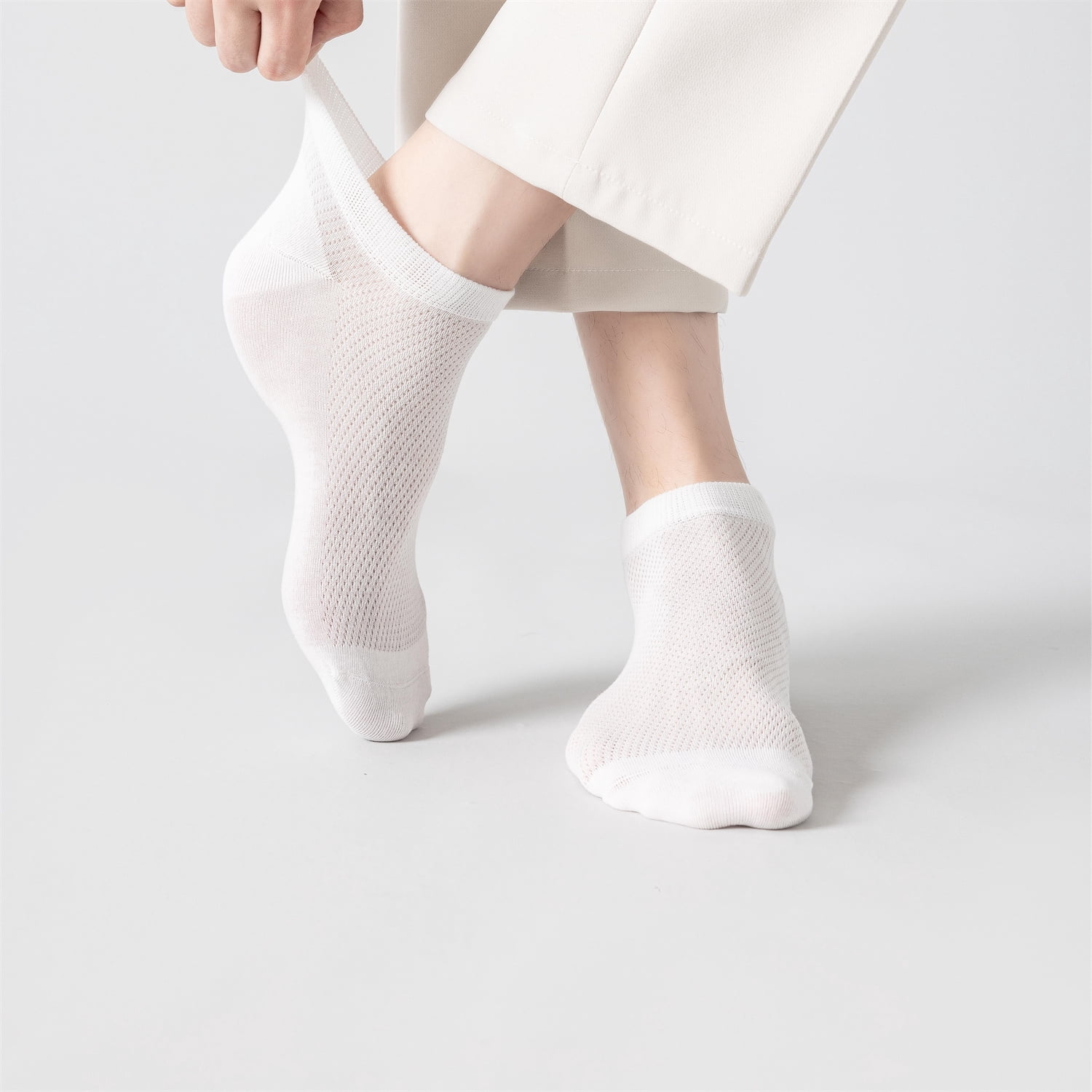 Sookeceks 6 Pairs Thin Ankle Socks for Men Mesh Breathable Cotton Socks Anti Slip Low Cut Soft Casual Socks Size 7-11