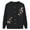 Black, variant on Fall Spring Mother Knit Coat Floral Embroidery Single-breasted Round Neck Loose Long Sleeves Cardigan Stretchy Knitwear Sweater Jacket