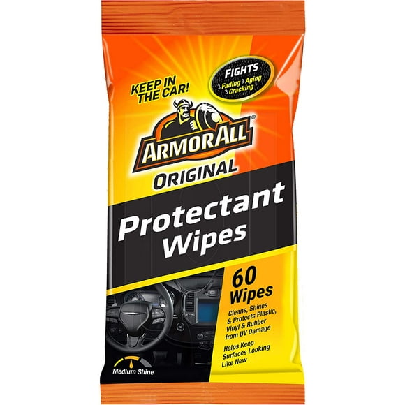 Armor All Original Protectant Wipes, Car Interior Cleaner with UV Protection to Fight Cracking & Fading, Medium Shine,