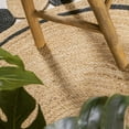thumbnail image 5 of JONATHAN Y ANSA 5' Round Area Rug, Aurora Two-Tone Jute Hippy Circle Medallion - Black/Natural, RNF109A-5R, 5 of 6