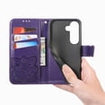 thumbnail image 7 of Butterfly Embossed Wallet Case for Samsung Galaxy A36 5G, PU Leather Flip Cover with Card Holder, Kickstand & Lanyard, Shockproof,,Deep purple,For Galaxy A36 (5G), 7 of 7