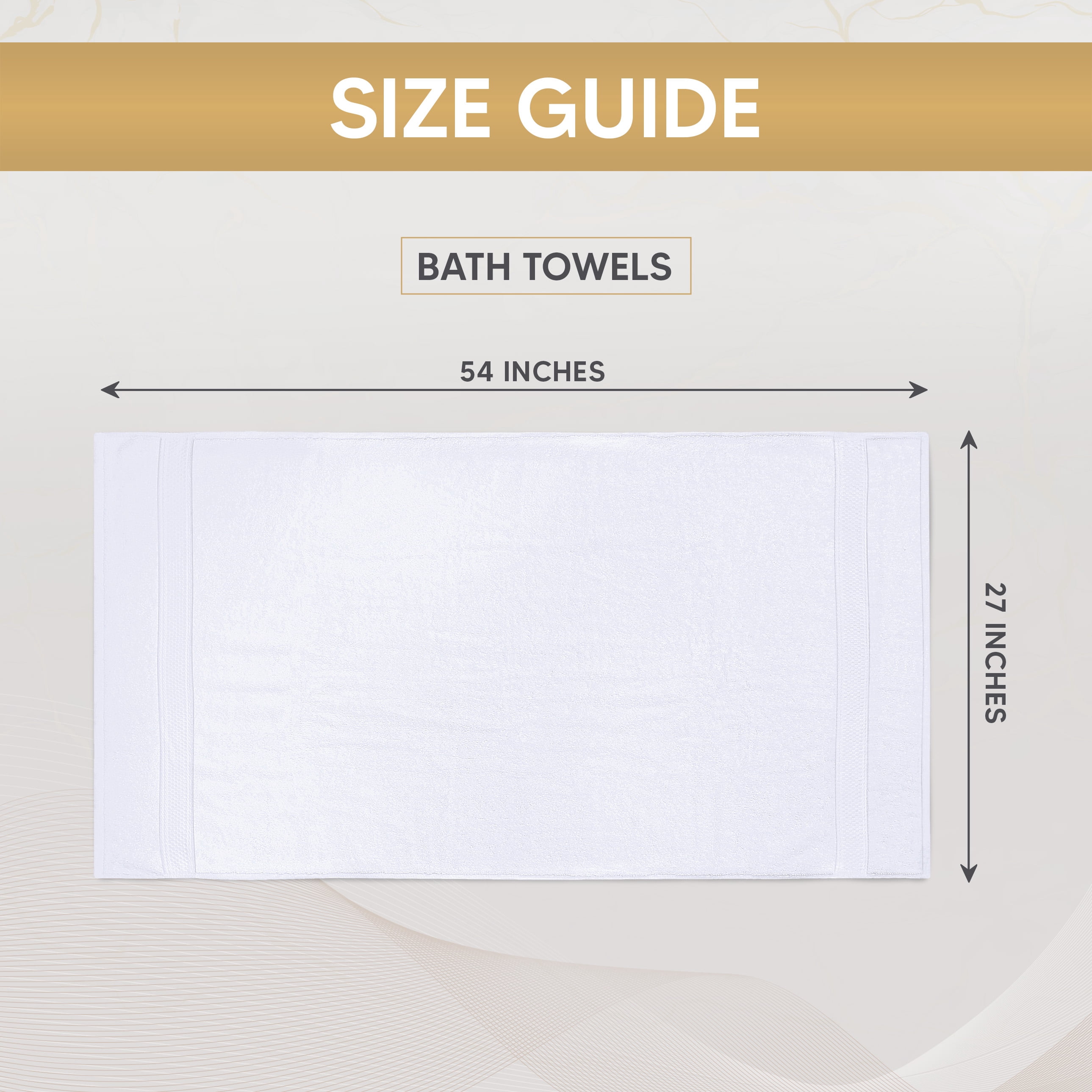 PEKUR 4 Pack Bath Towels Set, 100% Ring Spun Cotton, Soft and Highly Absorbent Wash Towels for Body and Showering – Perfect for Daily Use (27 x 54 Inches)(White)