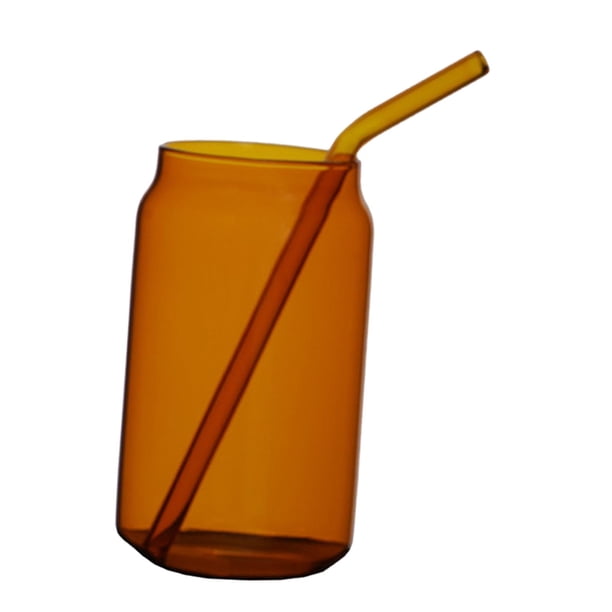 Taza de vidrio Macarena Recipiente para jugo de paja 350ml Taza novedosa