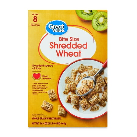 Great Value Bite Size Shredded Wheat Breakfast Cereal, 16.4 oz