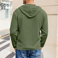 thumbnail image 7 of FRSASU Men's Cotton Linen Pullover Hoodie, Long-Sleeve Drawstring Slub thermal Green, 7 of 7