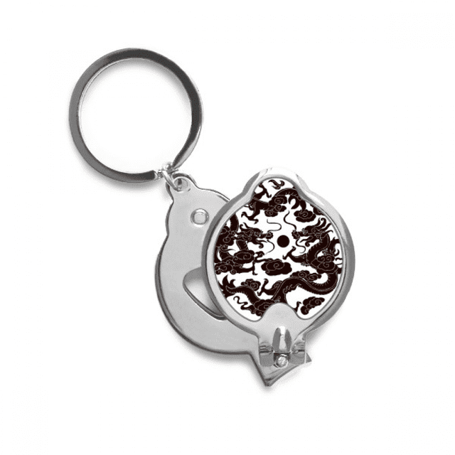 Two Chinese Dragon Animal Pearl Circle Finger Nail Clippers Scissor Stainless Steel Cutter