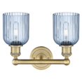 thumbnail image 2 of 616-2W-BB-G559-5BL Innovations Lighting Bridal Veil - 2 Light Bath Vanity-11.25 Inch Tall and 14 Inch Wide-Brushed Brass Finish-Princess Blue Glass, 2 of 2