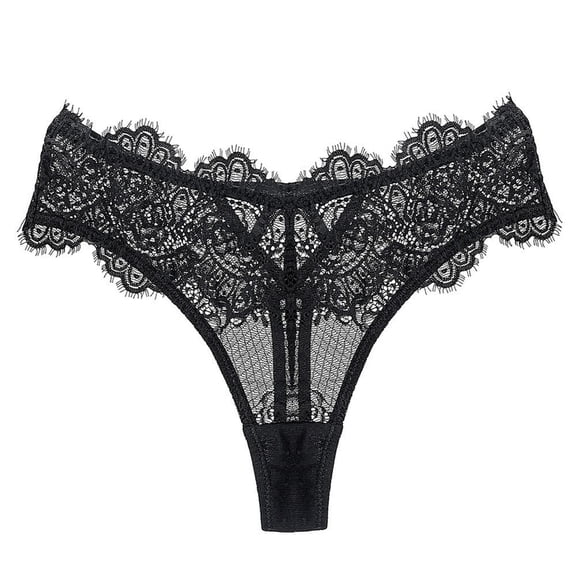 Xucatan Women's Low Rise Mesh Floral Embroidered Thong Panties, Sheer See Through Ladies Underwear, Stretchy Hip Lifting Elastic Briefs, Breathable Feminine Panties, with Cropped Design Gift