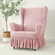 thumbnail image 4 of pstuiky Funda elástica de seersucker para sillón orejero fundas para sillón orejero con faldón fundas para sillas de salón fundas lavables fáciles de usar, 4 of 6