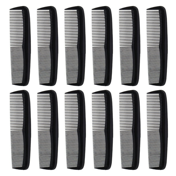Vogacara 12 peines para peinar el cabello, herramientas de barbería, suministro de modelado multifuncional Cuidado del cabello Negro