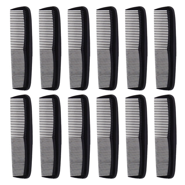 Vogacara 12 peines para peinar el cabello, herramientas de barbería, suministro de modelado multifuncional Cuidado del cabello Negro
