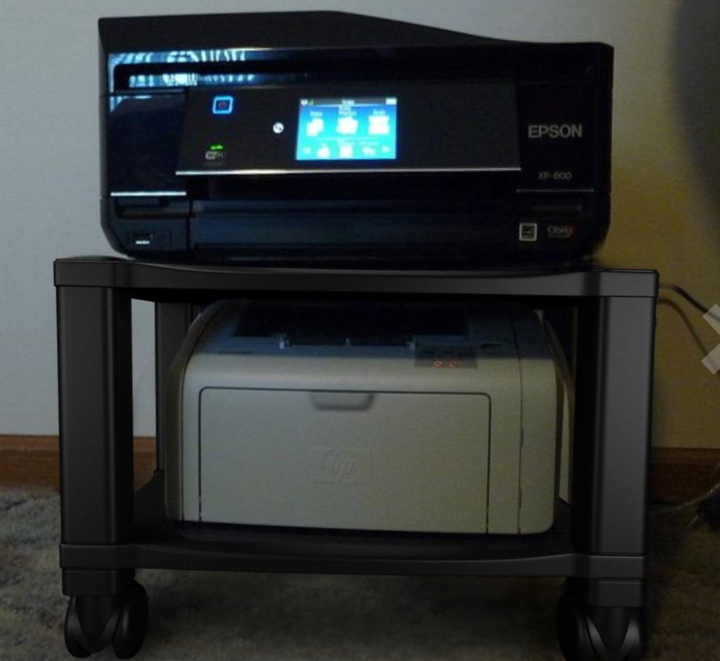 Printer Stand With Wheels 2 Tiers Shelf Small Under The Desk