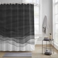 thumbnail image 3 of Black Gradient Shower Curtain, Watercolor Abstract Black Gradient Water Ripples Waterproof Shower Curtain Set with 12 Hooks Lightweight Bath Curtains Fabric Bathroom Decor 60x72 Inches, 3 of 9