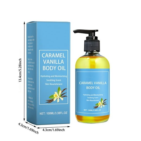Aceite corporal de vainilla y caramelo Hidratante Hidratante Aceite de masaje para el cuidado de la piel Hidratante Fragancias hidratantes Cuidado calmante de la piel Masaje Nutritivo integral Aceites
