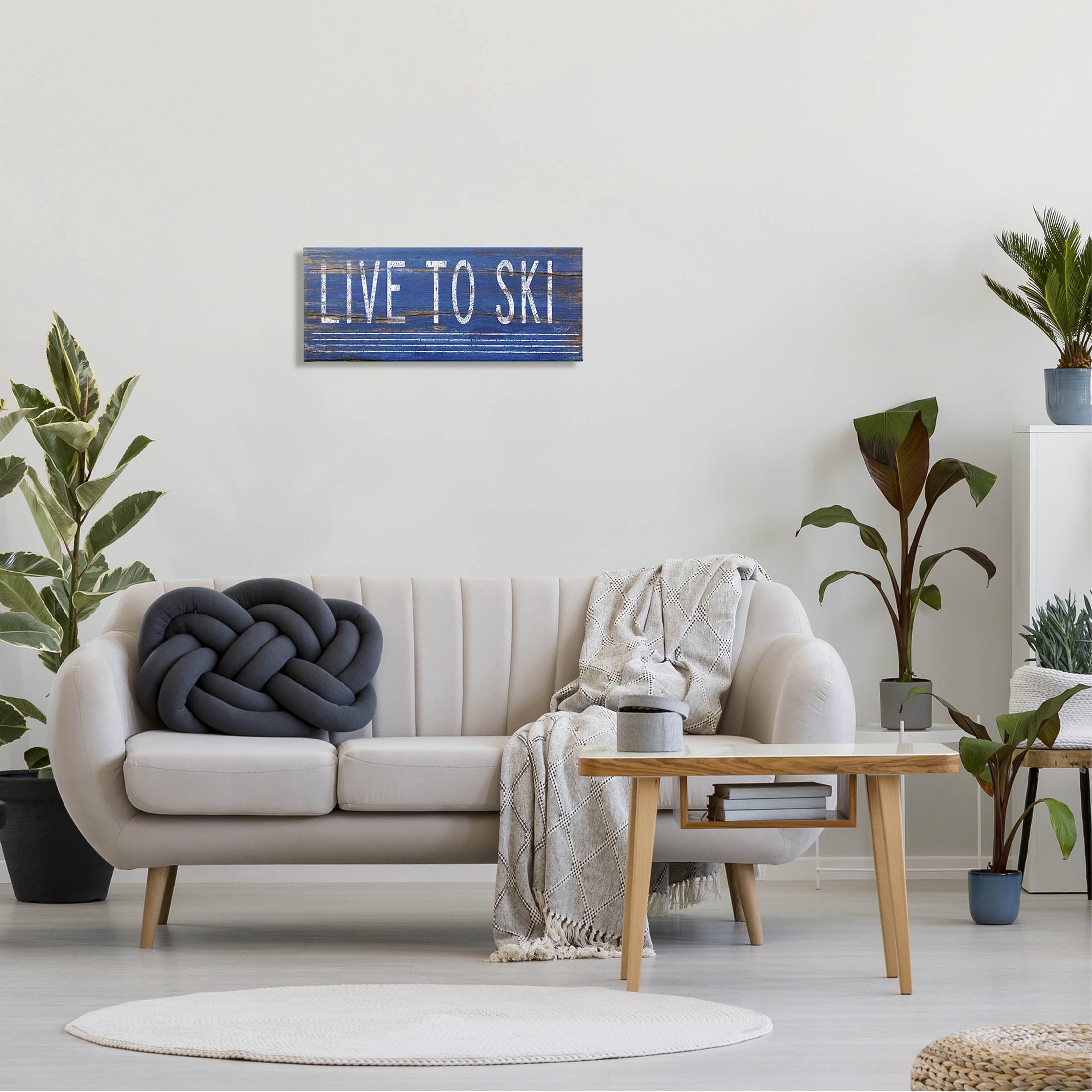 Stupell Industries Live To Ski Rustic Phrase Graphic Art Gallery Wrapped Canvas Print Wall Art, Design by Jennifer Pugh