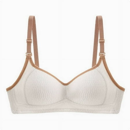 Wireless Bras Plus Size  Xunlbb Women s Underwear Fashion High School Student Thin Collection Without Steel Ring Bra Sagging Bra(White M)