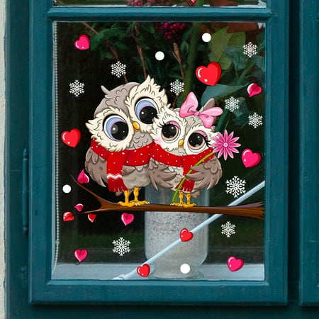 

Tree Owl Valentine s Day Love Stickers Glass Window Home Decor Wall Stickers Valentine s Day Christmas Thanksgiving Anniversary Romantic Surprise GIFTs FOR Proposing Women Weekly Deals