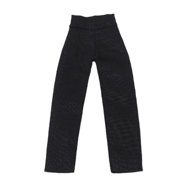 Pantalones de figura de acción a escala 1/12 para cuerpo de figura femenina de 6 pulgadas, color sólido para vestir. Negro