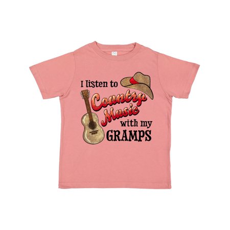 

Inktastic I Listen to Country Music with my Gramps Guitar and Hat Gift Toddler Boy or Toddler Girl T-Shirt