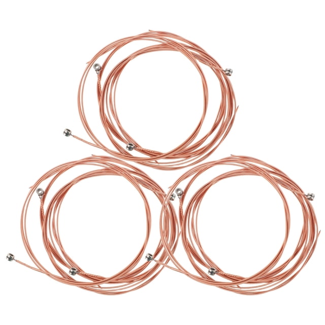 OUNONA 12Pcs Acoustic Guitar Strings Set Golden Steel Strings for Enhanced Durability and Clear Tone