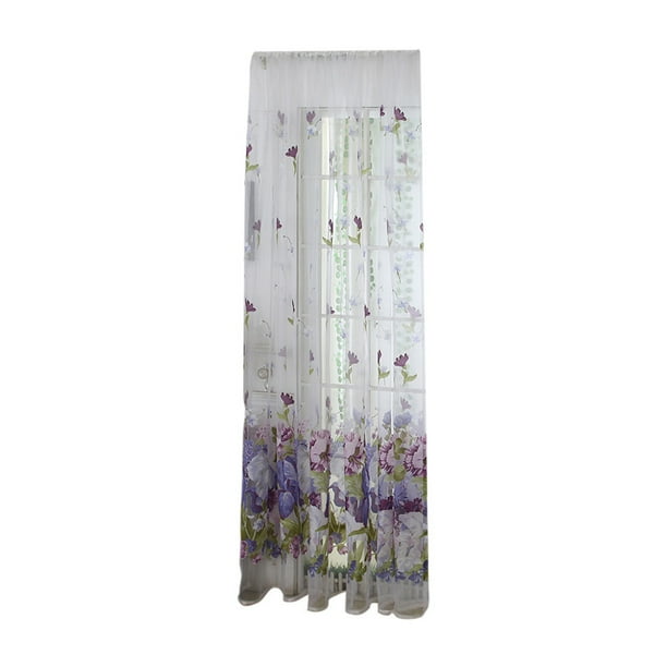 Árboles Cortina Transparente Tul Tratamiento Para Ventanas Voile Cortina Valance Tejido