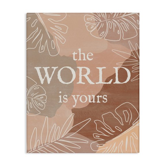 Stupell Industries Eclectic World Is Yours Monstera Plant Boho Blocked Shapes Canvas Art, 16 x 20, by Natalie Carpentieri
