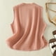 thumbnail image 4 of Vestidos Casuales Para Mujer, Blusas De Mujer De Moda Camiseta sin mangas con cuello alto y botones de lino sintético para mujer, color liso, 4 of 9