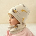 thumbnail image 2 of AWZXDE Winter Hats For Kids Double Layer Hat And Neck Warmer Windproof Thermal Ear Scarf Combo For Boys Girls White, 2 of 6