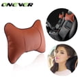 thumbnail image 2 of 1Pcs Car Neck Pillow PU Leather Seat Car Seat Head Neck Rest Headrest Car Rest Cushion For Universal Car 28X20CM, 2 of 4