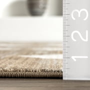 nuLOOM Meline Checkered Fringe Area Rug, 3' 3 x 5', Meline Beige
