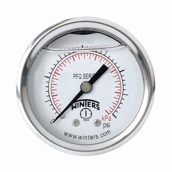 Winters Pressure Gauge,2" Dial Size,Silver PFQ2201