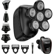 Head Shavers for Men, MAXT Electric Razor for Bald Head, Wet/Dry 5 in 1 Cordless USB Rechargeable 6D Rotary Shaver