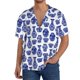 thumbnail image 1 of Balery Blue Vases Camisa Casual de Manga Corta con Botones para Hombre, Texturizada, Estilo Cubano, para Playa, Verano-X-Large, 1 of 5