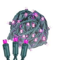 Novelty Lights 25FT 50 Light LED Pink, Outdoor String Lights, Corded Electric, Dimmable
