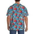 thumbnail image 3 of Lsque Cute Strawberry Flower Pot print Men's Cuban Collar Short Sleeve Shirt Summer Beachwear Casual Button Down Fashionable Vacation Leisure Shirt-Medium, 3 of 7