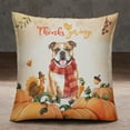 thumbnail image 2 of Happy Thanksgiving Bulldog with Turkey Pumpkins Autumn Vibes Pillowcase Double Sided Dog Lover Gifts Idea Pillow Case Covers - 12018, 2 of 3