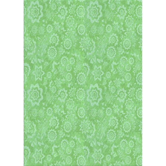 Ahgly Company Indoor Rectangle Patterned Jade Green Area Rugs, 7' x 10'