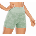 thumbnail image 2 of Yoga Biker Shorts for Women High Waist Camo Seamless Gym Sport Athletic Leggings, 2 of 7