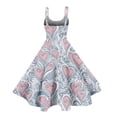 thumbnail image 5 of Women's Vintage Swing Dress A Line Sleeveless Heart Printed Dresses Party Costume Light pink XL, 5 of 5