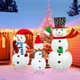 thumbnail image 4 of AWQM 3 Piece Lighted Snowman Christmas Decorations, Twinkle Light up Glowing Christmas Snowman Family with White String Lights, Indoor Outdoor Xmas Holiday Decor for Party, Yard, Garden, Porch, Lawn, 4 of 9